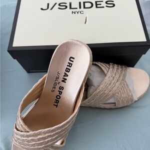 J Slides Women's Gold Sandals